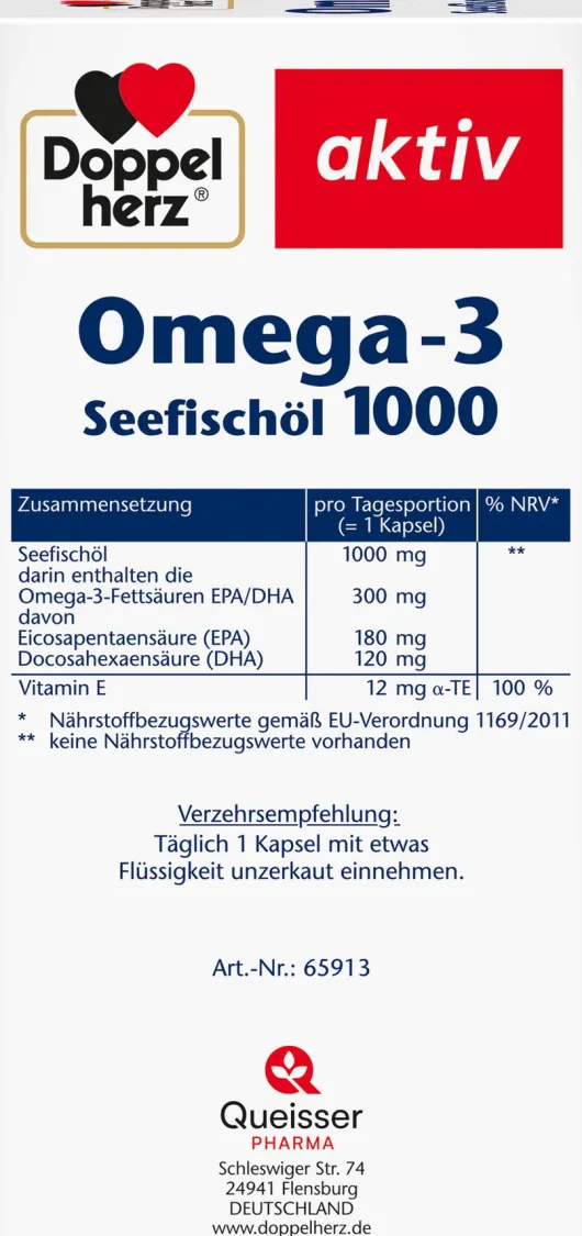 Doppelherz Aktiv Omega-3 Seefischöl 1000 120 Kapseln