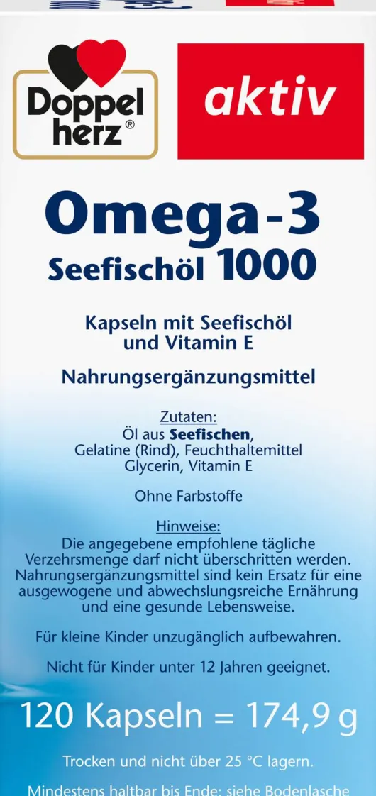 Doppelherz Aktiv Omega-3 Seefischöl 1000 120 Kapseln