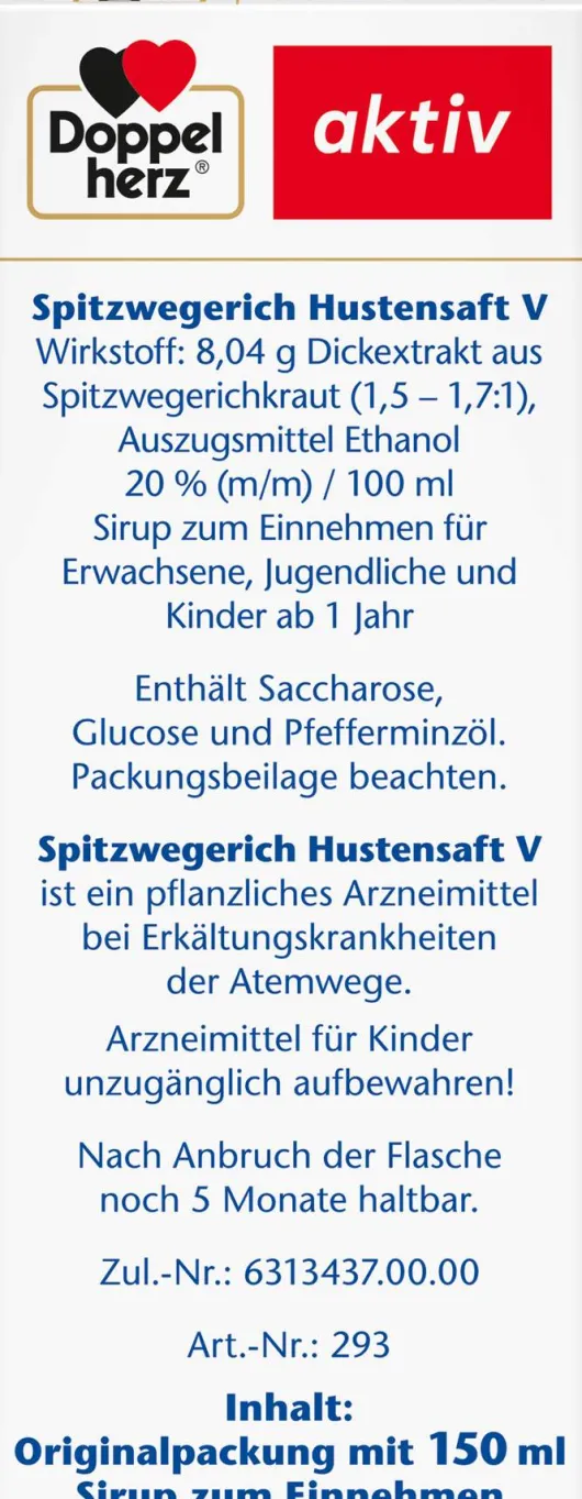 Doppelherz Aktiv Spitzwegerich Hustensaft V
