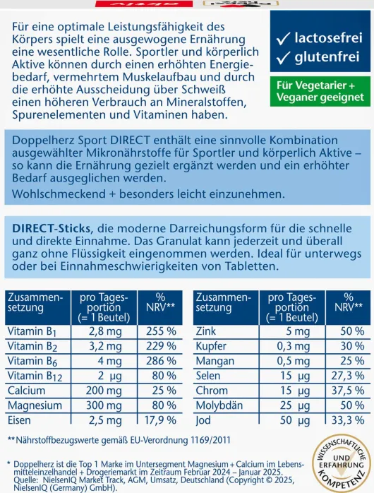 Doppelherz Aktiv Sport Direct Vitamine+mineralien 20 Beutel