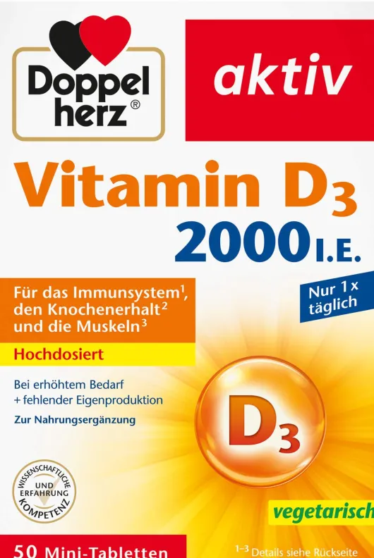 Doppelherz Aktiv Vitamin D3 2000 I.E. 50 Mini-Tabletten