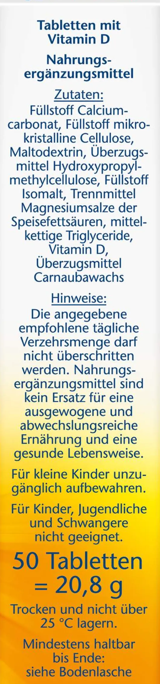 Doppelherz Aktiv Vitamin D3 2000 I.E. 50 Mini-Tabletten