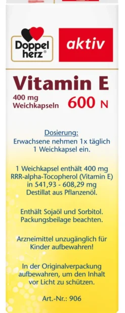 Doppelherz Aktiv Vitamin E 600 N 40 Weichkapseln