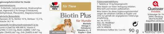 Doppelherz Für Tiere Biotin Plus Tabletten Für Hunde 60 Stück