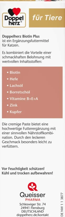 Doppelherz Für Tiere Biotin Plus Paste Für Katzen 200 G