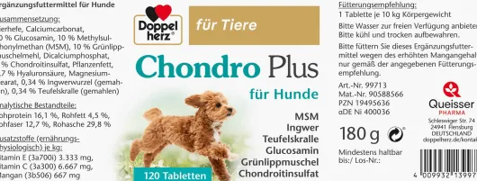 Doppelherz Für Tiere Chondro Plus Für Hunde 120 Tabletten