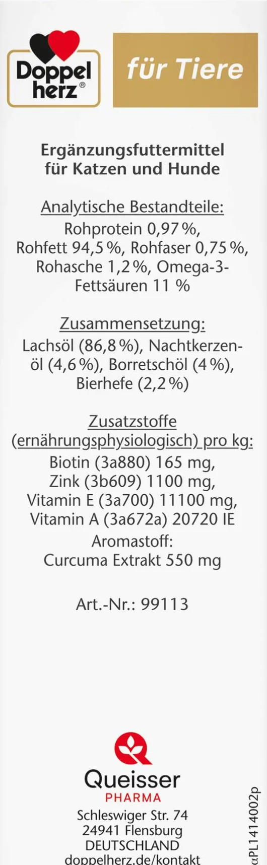 Doppelherz Haut & Fell Öl Für Katzen und Hunde 250 ml