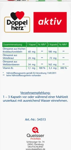Doppelherz Knoblauch Mistel + Weißdorn + Vitamin B1 480 Kapseln