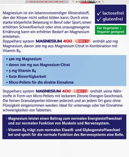 Doppelherz Magnesium 400 Direkt System 30 Portionsbeutel