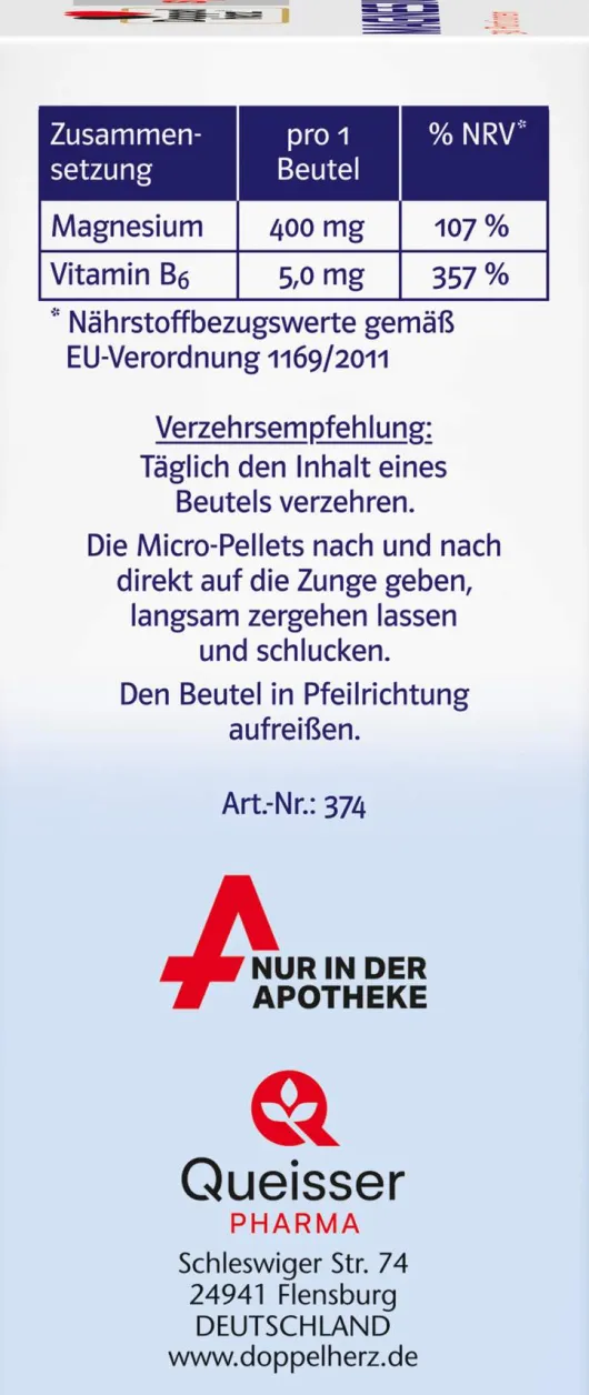 Doppelherz Magnesium 400 Direkt System 30 Portionsbeutel
