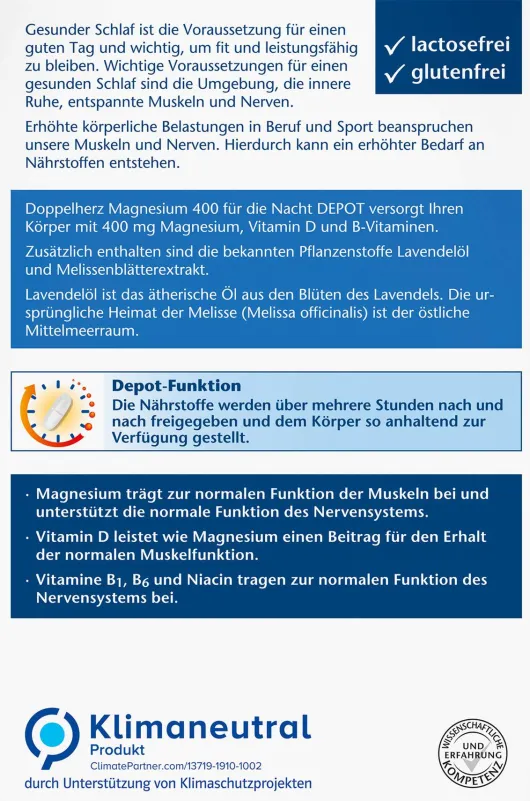 Doppelherz Magnesium 400 Für die Nacht 60 Tabletten