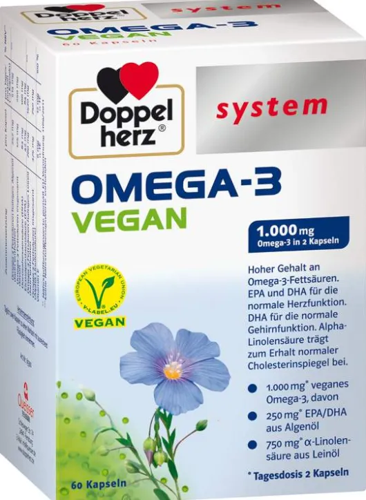 Doppelherz Omega3 vegan system 60 Kapseln