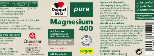 Doppelherz Pure Magnesium 400 60 Kapseln