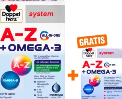 Doppelherz system A-Z + Omega-3 all-in-one 60 Kapseln + gratis Doppelherz A-Z + Omega-3 all-in-one sytsem 5 Kapseln