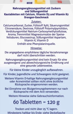 Doppelherz System Calcium 1000 + D3 + K2 60 Kautabletten