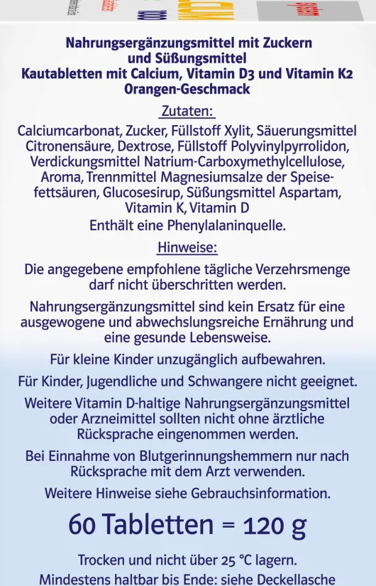 Doppelherz System Calcium 1000 + D3 + K2 60 Kautabletten