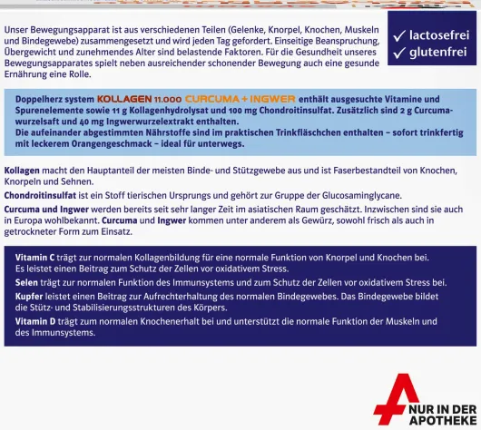 Doppelherz system Kollagen 11.000 Curcuma + Ingwer 30 x 25 ml Trinkampullen