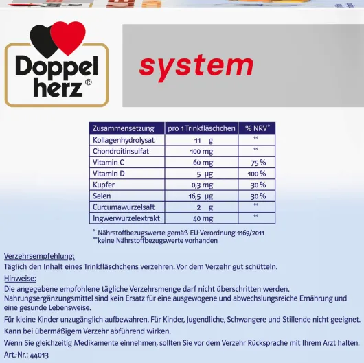 Doppelherz system Kollagen 11.000 Curcuma + Ingwer 30 x 25 ml Trinkampullen