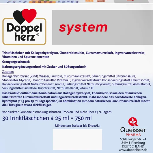 Doppelherz system Kollagen 11.000 Curcuma + Ingwer 30 x 25 ml Trinkampullen