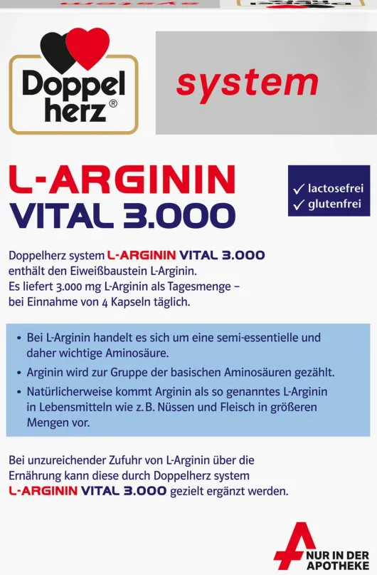 Doppelherz system L-Arginin Vital 3000 120 Kapseln