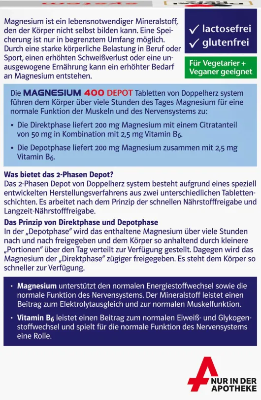Doppelherz System Magnesium 400 Depot 60 Tabletten