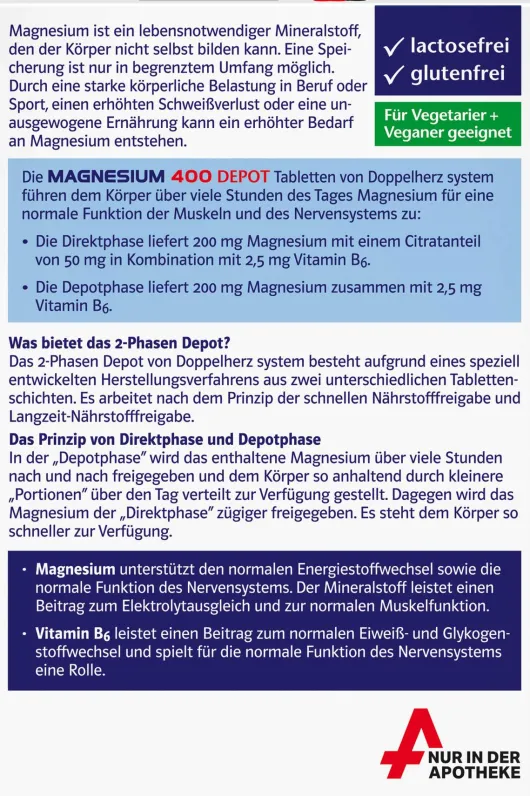 Doppelherz System Magnesium 400 Depot 30 Tabletten