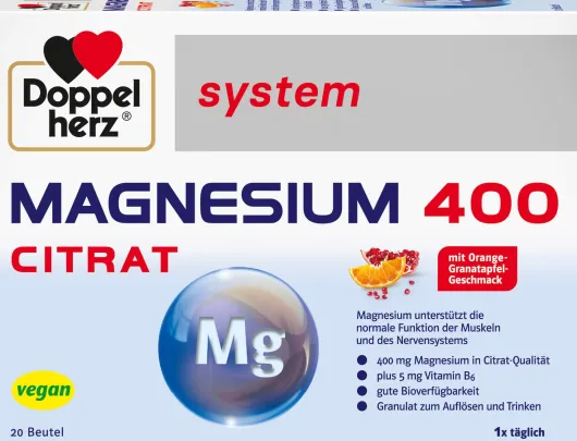 Doppelherz System Magnesium 400 Citrat Granulat 20 Beutel