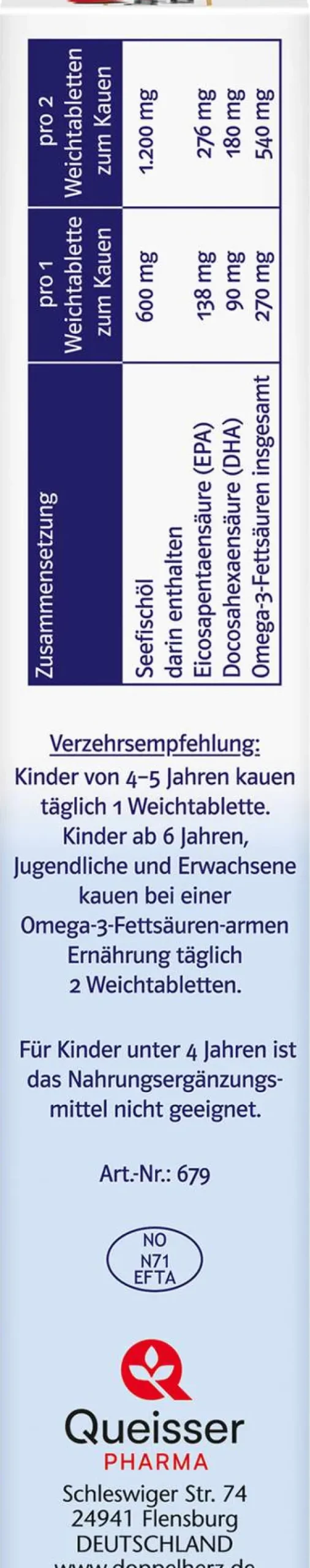 Doppelherz system Omega3 family Gel - Tabs 60 Kautabletten