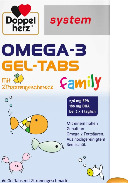 Doppelherz system Omega3 family Gel - Tabs 60 Kautabletten