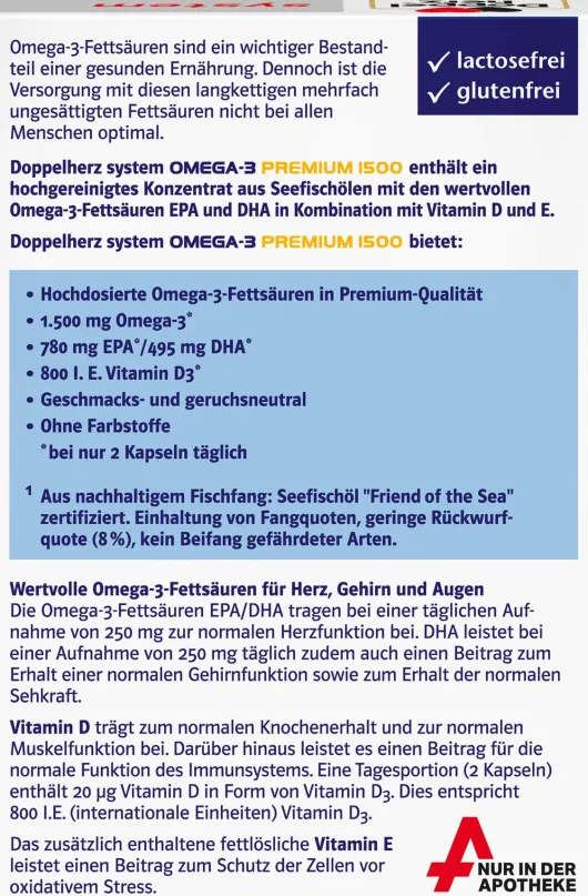 Doppelherz system Omega-3 Premium 1500 120 Kapseln