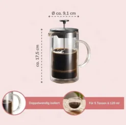 Doppelwandiger Kaffee- & Teebereiter - French Press 1 Stück