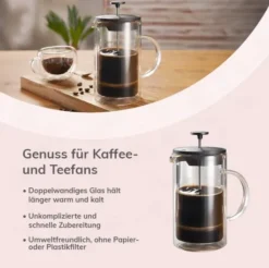 Doppelwandiger Kaffee- & Teebereiter - French Press 1 Stück
