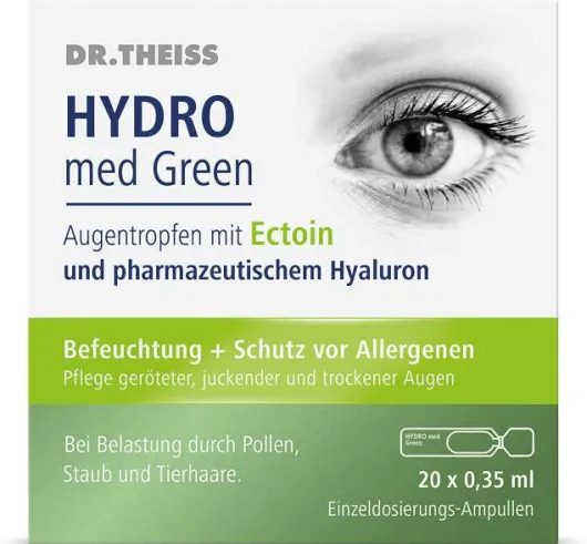 Dr.Theiss Hydro med Green Augentropfen 20 x 0,35 ml Einzeldosispipetten