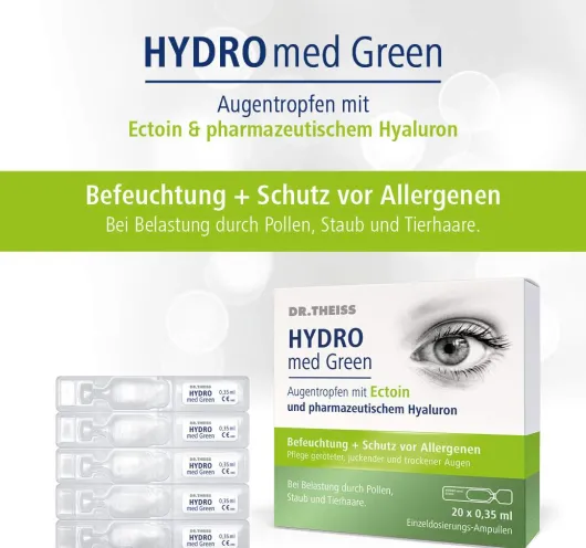 Dr.Theiss Hydro med Green Augentropfen 20 x 0,35 ml Einzeldosispipetten