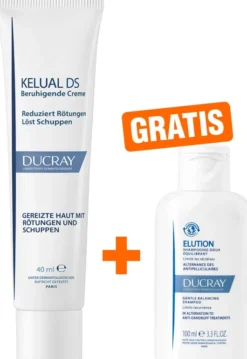 Ducray Kelual DS Creme beruhigende Anti-Schuppen Creme 40 ml + gratis Elution ausgleichs Shampoo 100 ml