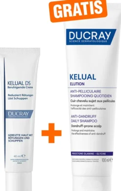 Ducray Kelual DS Creme beruhigende Anti-Schuppen Creme 40 ml + gratis Elution ausgleichs Shampoo 100 ml