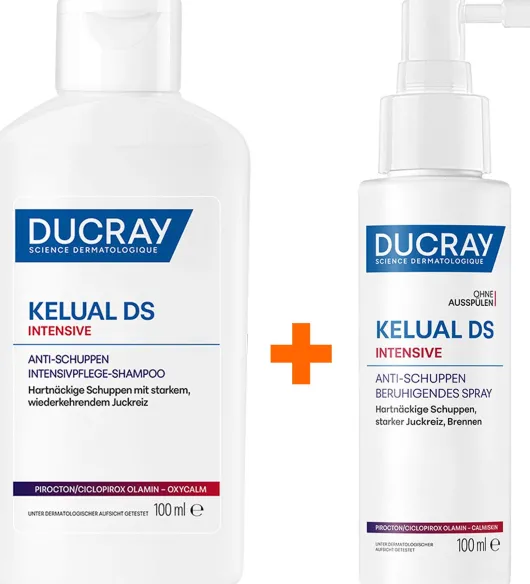 Ducray Kelual DS intensives Anti-Schuppen Intensivpflege-Shampoo 100 ml + Ducray Kelual DS intensives Spray 100 ml