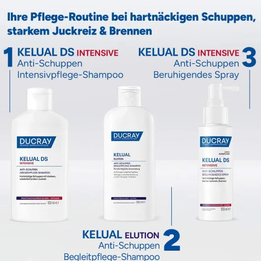 Ducray Kelual DS intensives Anti-Schuppen Intensivpflege-Shampoo 100 ml + Ducray Kelual DS intensives Spray 100 ml