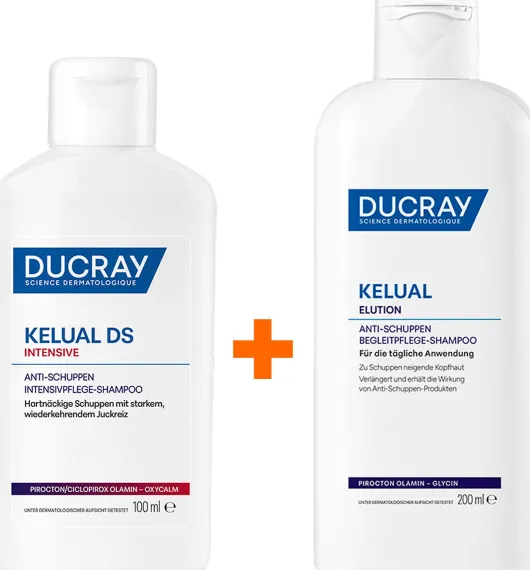 Ducray Kelual DS intensives Anti - Schuppen Shampoo 100 ml + Ducray Kelual Elution Begleitpflege 200 ml Shampoo