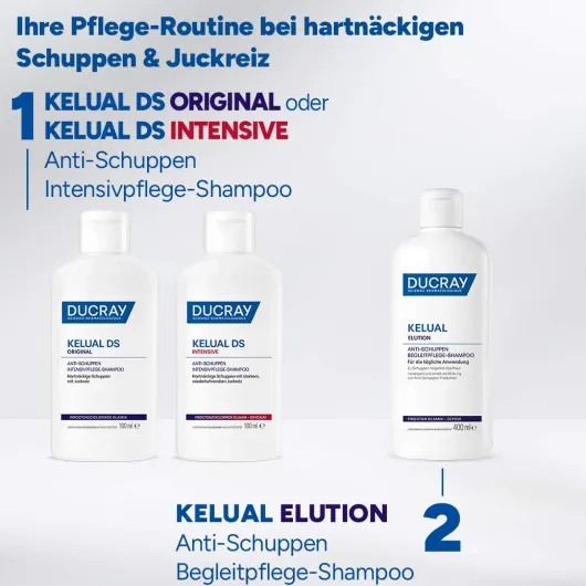 Ducray Kelual Elution Begleitpflege 2 x 400 ml Shampoo