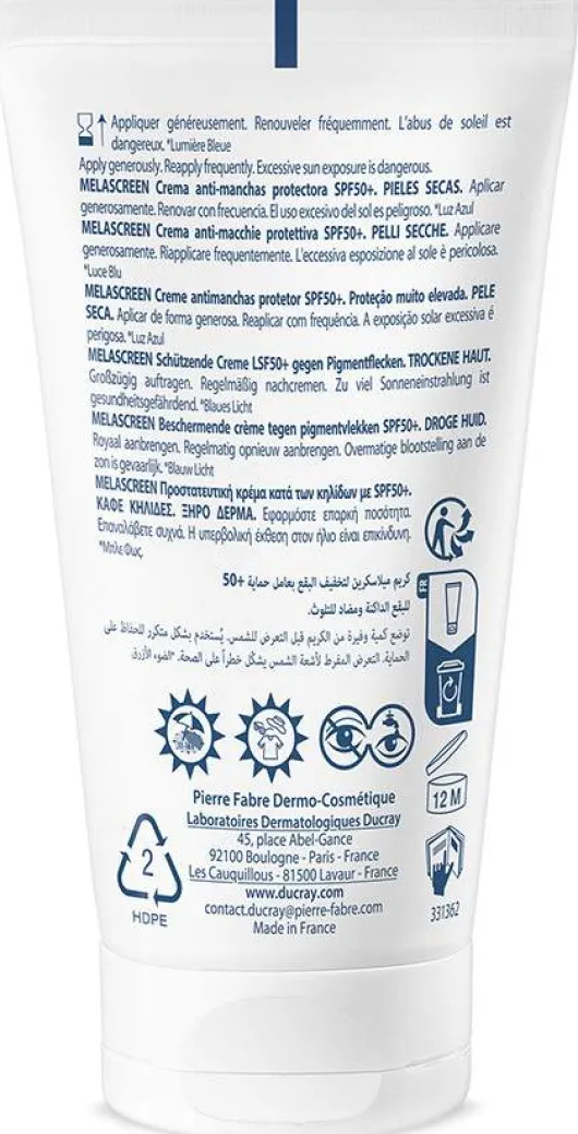 Ducray Melascreen Schützende Creme Spf 50+ 50 ml