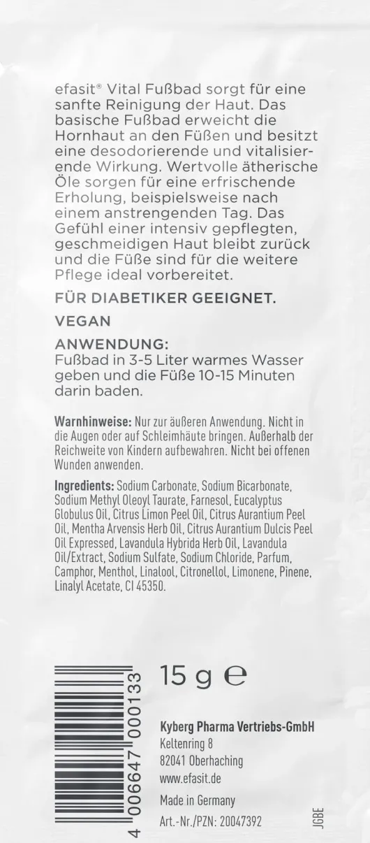 Efasit Vital Fußbad Sachet 15 G