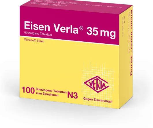 Eisen Verla 35 mg 100 überzogene Tabletten
