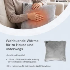 Elektr. Heizkissen mit USB-Port drei Stufen, 10W