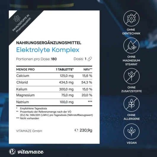 Elektrolyte Komplex Tabletten Mit Magnesium 180 Stück