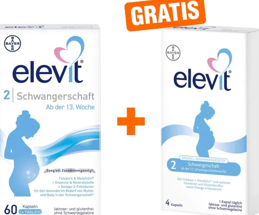 Elevit 2 Schwangerschaft 60 Kapseln + gratis 8 Kapseln
