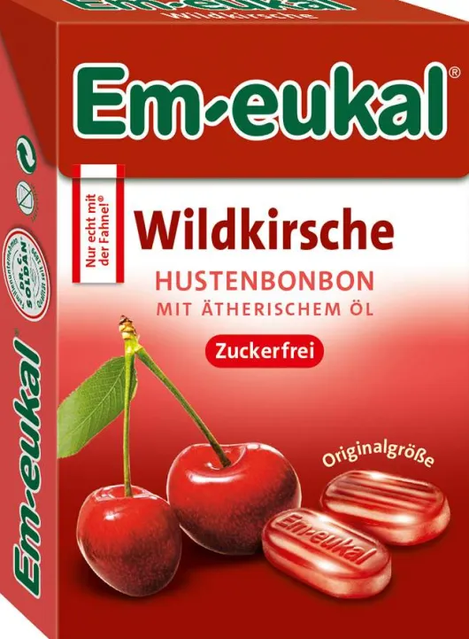 Em Eukal Wildkirsche Bonbons Box 50 G Zuckerfrei