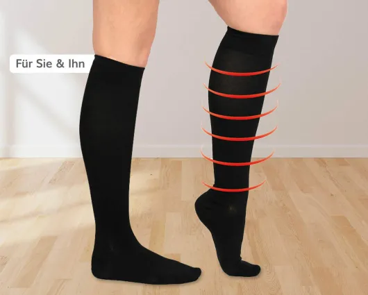 Energy Stützkniestrümpfe Unisex, schwarz Größe 39-42