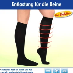 Energy Stützkniestrümpfe Unisex, schwarz Größe 39-42