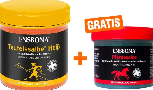 Ensbona Teufelssalbe Heiß 200 ml Salbe + Gratis Pferdesalbe 50 ml Ensbona Classic